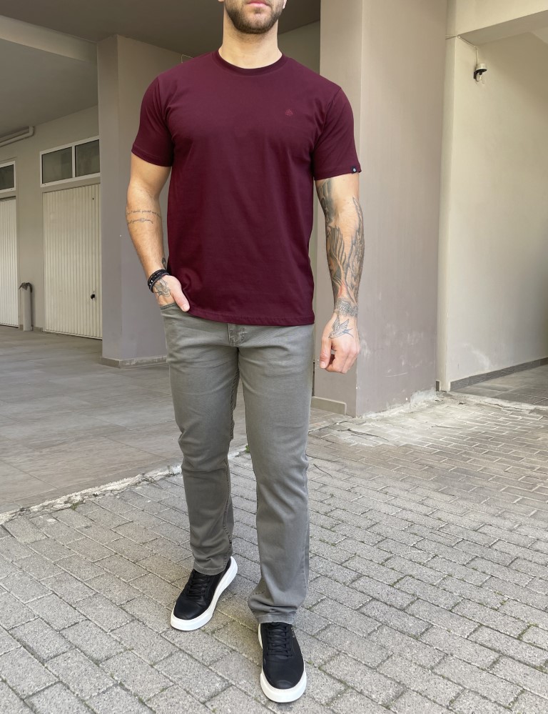 Everbest ανδρικό μπορντό Plus Size T-shirt 242800B φωτογραφία